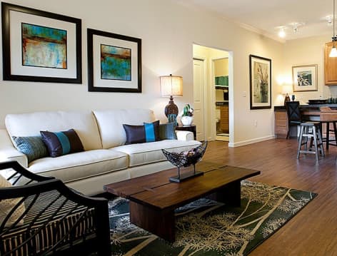 Living Room at Colonial Grand at Double Creek luxury apartment homes in Austin, TX