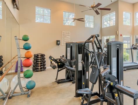 Fitness center at Colonial Grand at Valley Ranch luxury apartment homes in Dallas, TX