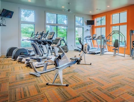 Fitness center at MAA Boulder Ridge luxury apartment homes in Dallas, TX