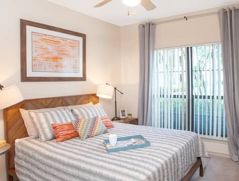 Bedroom at Cascade at Fall Creek luxury apartment homes in Houston, TX
