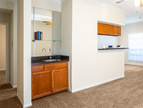 Living room at Green Tree Place luxury apartment homes in Houston, TX