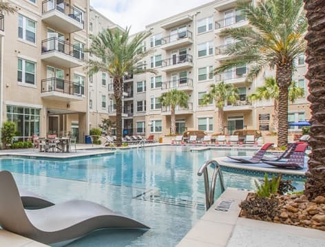 Pool at Post Afton Oaks luxury apartment homes in Houston, TX
