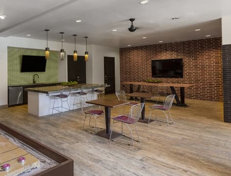 Upper clubhouse area at Yale at 6th luxury apartment homes in Houston, TX