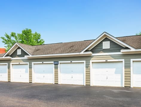 Detached garages at Adalay Bay luxury apartments in Chesapeake, VA