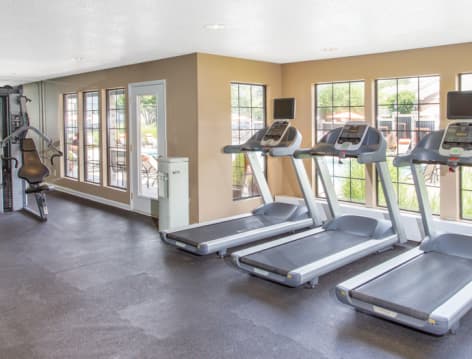 Fitness center at Township at Hampton Woods luxury apartment homes in Hampton, VA