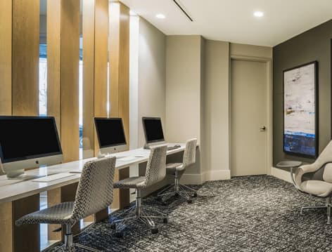 Business center at Post Massachusetts Avenue luxury apartment homes in Washington, DC