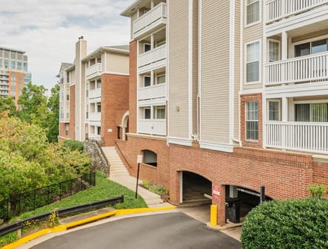 Club house exterior 3 at Post Tyson's Corner luxury apartment homes in McLean, VA Near Washington DC