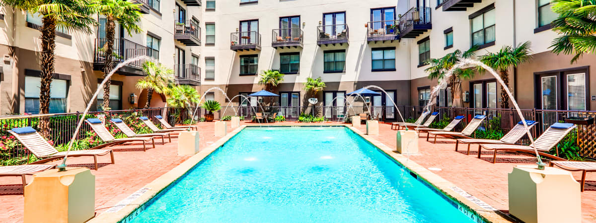 Pool at Post Coles Corner luxury apartment homes in Dallas, TX