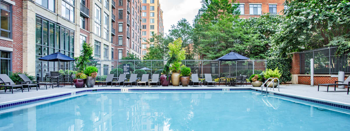 Pool at Post Carlyle luxury apartment homes in Alexandria, VA