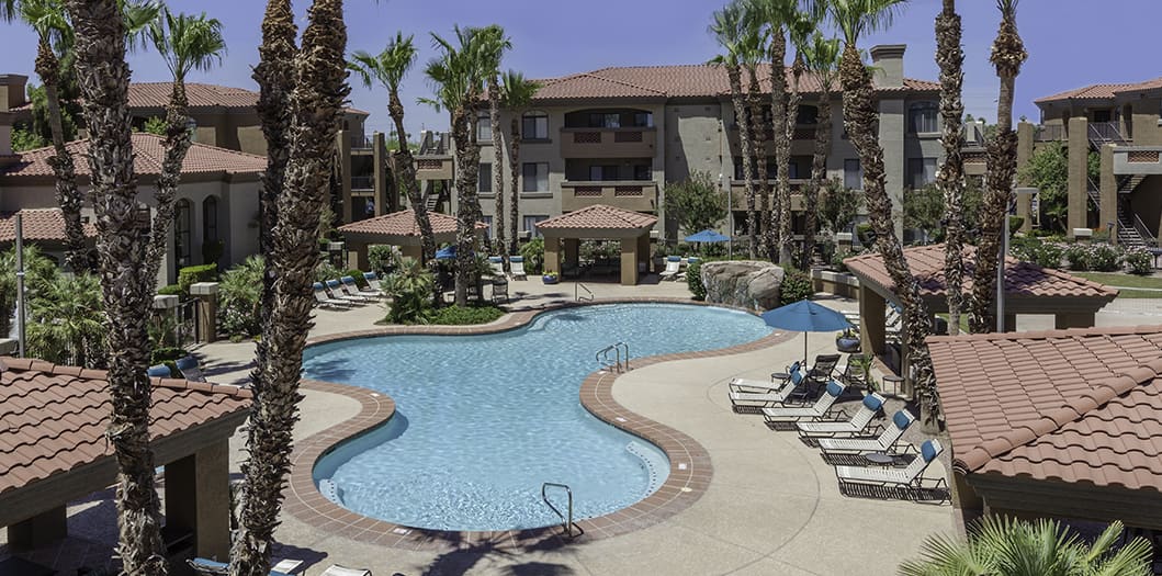 Pool 1 at Colonial Grand at Scottsdale luxury apartment homes in Phoenix, AZ