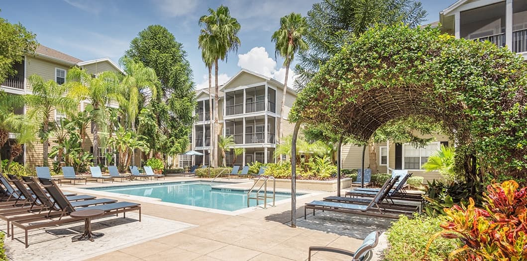 Pool at MAA Hyde Park luxury apartment homes in Tampa, FL
