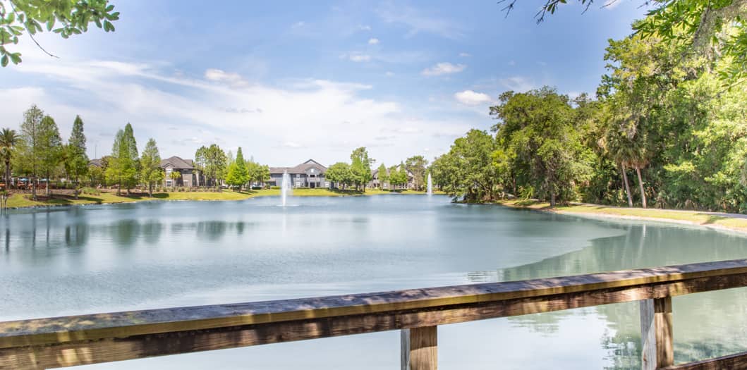 Pond at MAA Seven Oaks luxury apartment homes in Wesley Chapel, FL