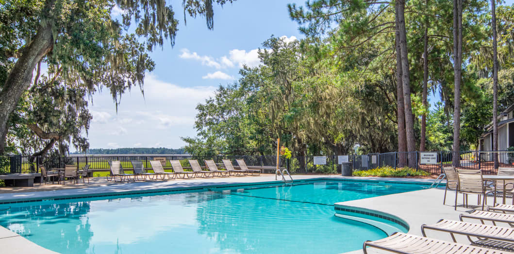 Pool at Colonial Village at Marsh Cove luxury apartment homes in Savannah, GA