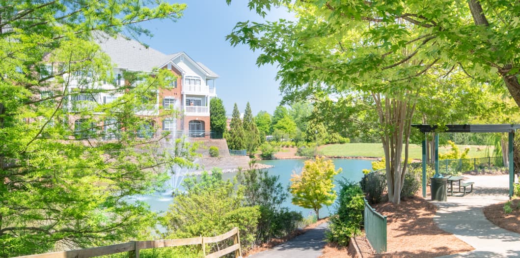 Lake view at MAA Ballantyne luxury apartment homes in Charlotte, NC