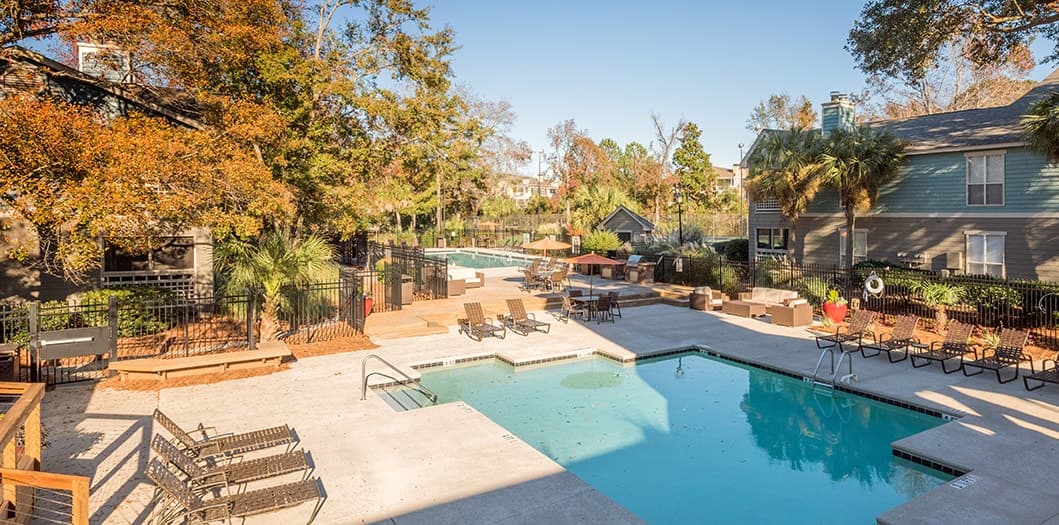 Pool at Quarterdeck at James Island luxury apartment homes in Charleston, SC
