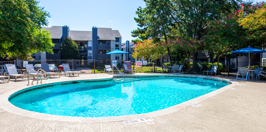 Pool at Stassney Woods luxury apartment homes in Austin, TX