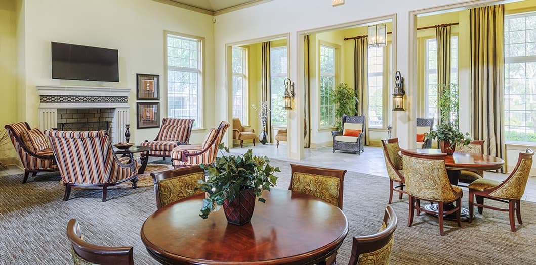 Clubhouse at Colonial Village at Oak Bend luxury apartment homes in Dallas, TX