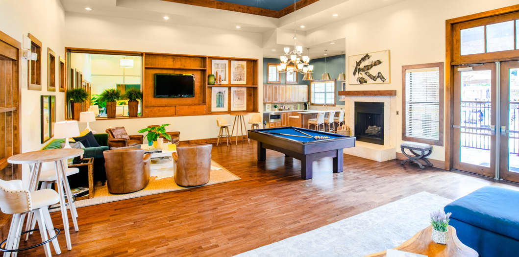 Clubhouse Billiards at MAA Lowes Farm luxury apartment homes in Mansfield, TX