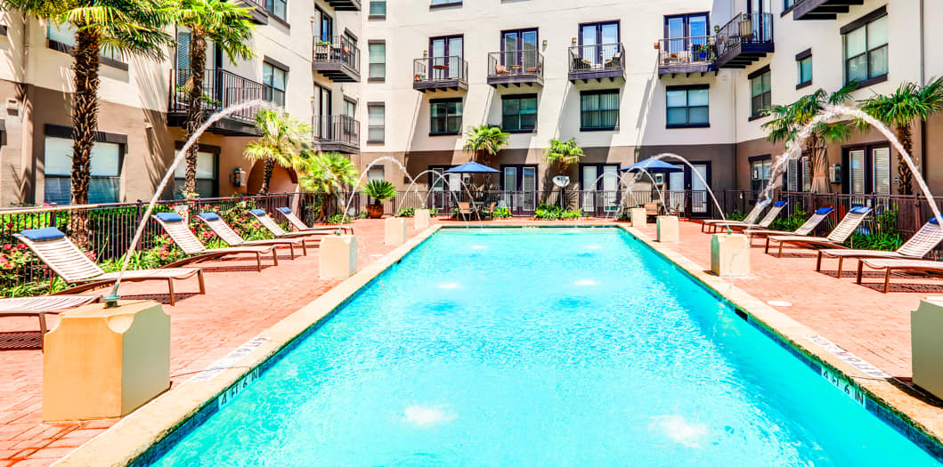 Pool at Post Coles Corner luxury apartment homes in Dallas, TX