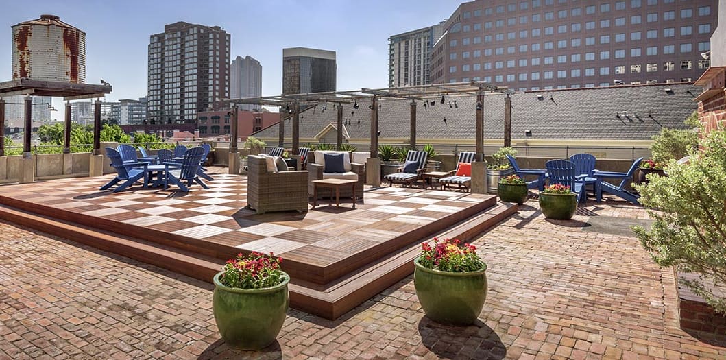 Rooftop Seating & Skyline Views at Post Vineyard luxury apartment homes in Dallas , TX