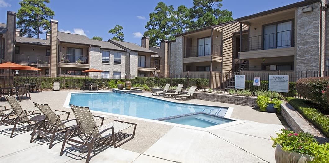 Pool at Cypresswood Court luxury apartment homes in Houston, TX