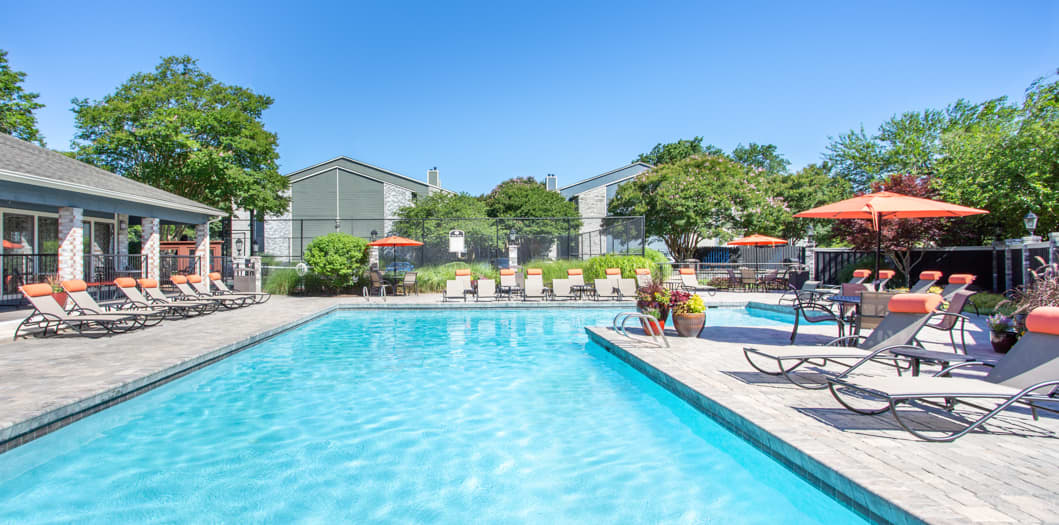 Pool at Township at Hampton Woods luxury apartment homes in Hampton, VA