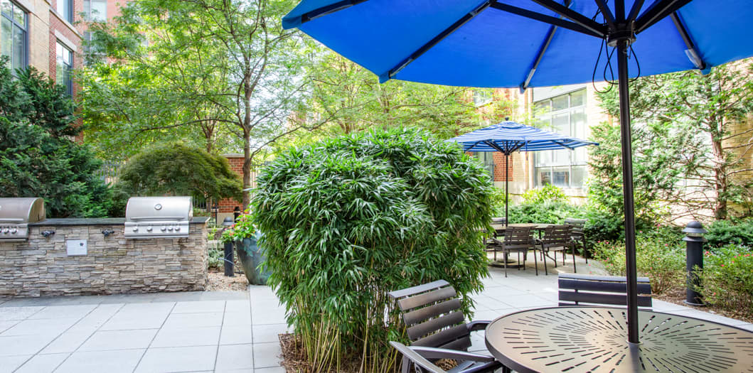 Grill at Post Carlyle luxury apartment homes in Alexandria, VA