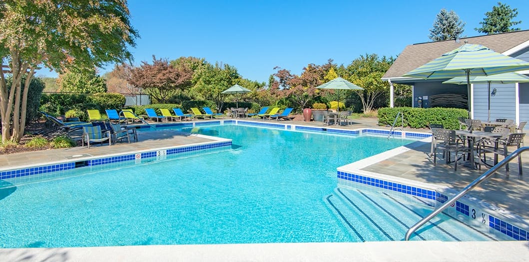 Pool at Post Corners luxury apartment homes in Centreville, VA near Washington, DC