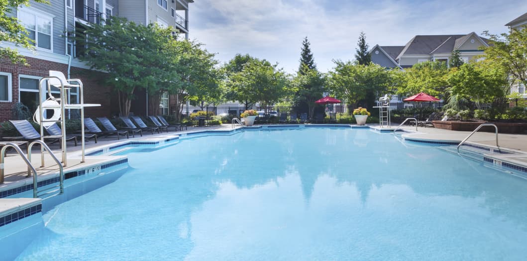 Pool at Post Fallsgrove luxury apartment homes in Rockville, MD