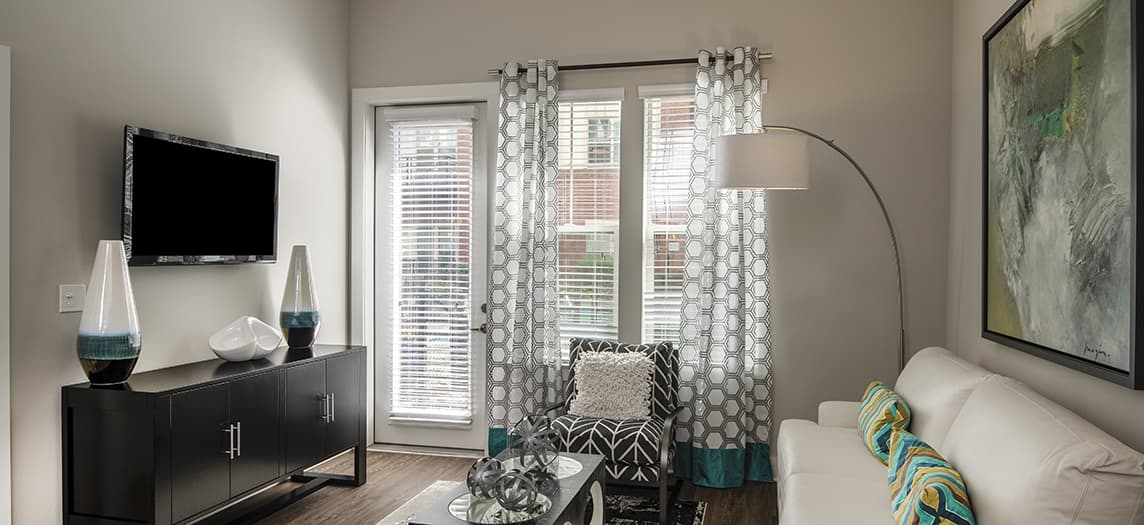 Living Room at Colonial Reserve at South End luxury apartment homes in Charlotte, NC