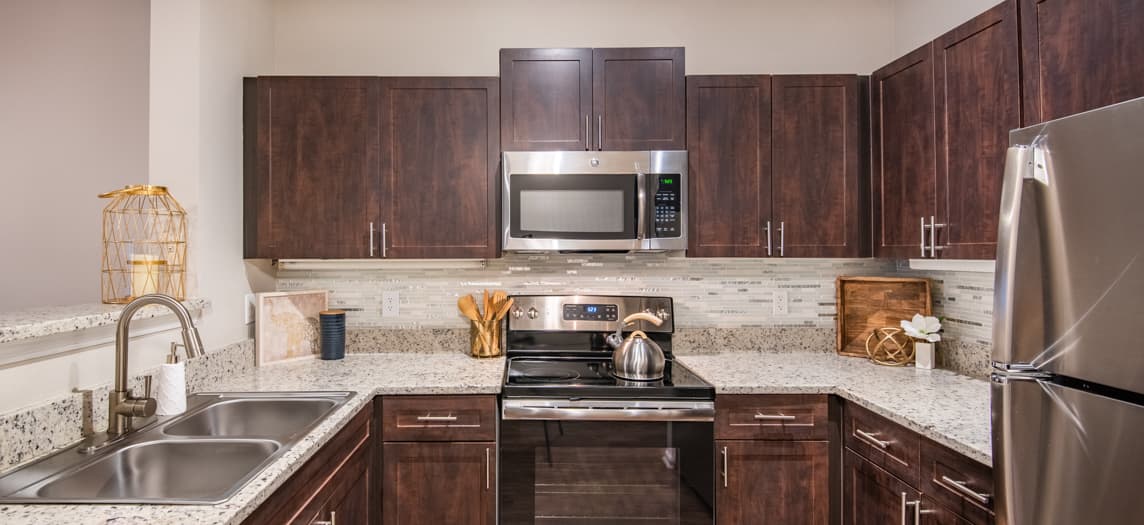 Kitchen at MAA Parkside luxury apartment homes in Orlando, FL