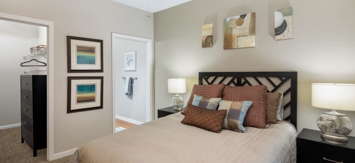 Bedroom at MAA Barrett Creek luxury apartment homes in Atlanta, GA