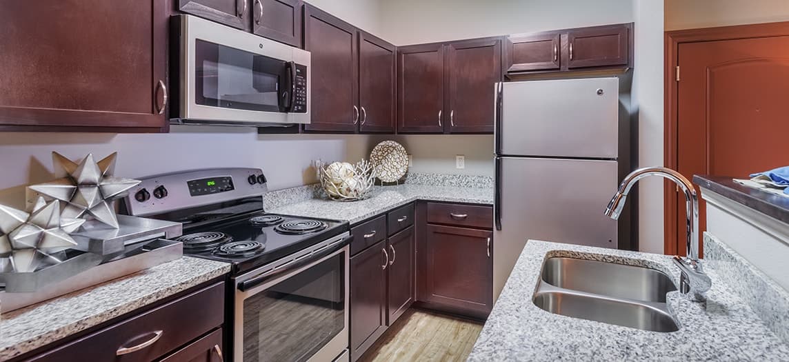 Kitchen at Ranch at Prairie Trace luxury apartment homes in Overland Park Kansas City, KS