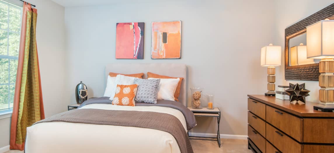 Bedroom at MAA Hermitage luxury apartment homes in Raleigh-Cary, NC