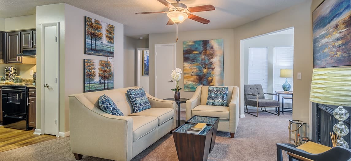 Living Room at MAA Hampton Pointe luxury apartment homes in Charleston, SC