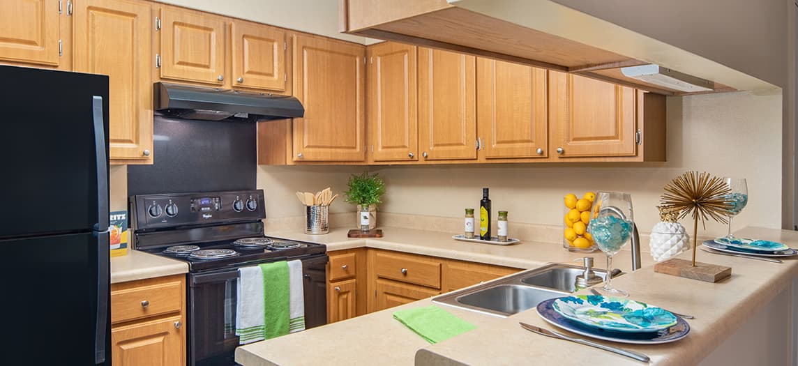 Kitchen 1 at The Fairways luxury apartment homes in Columbia, SC