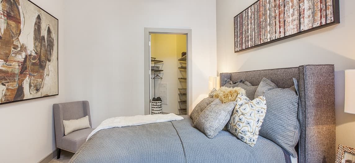 Bedroom at MAA Afton Oaks luxury apartment homes in Houston, TX