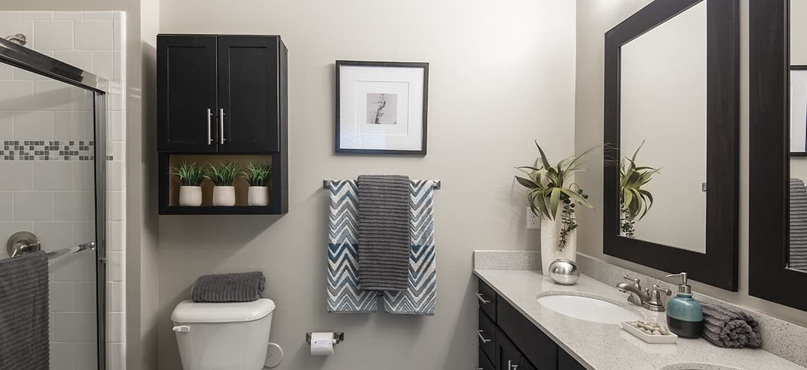 Bathroom at Colonial Reserve at South End luxury apartment homes in Charlotte, NC