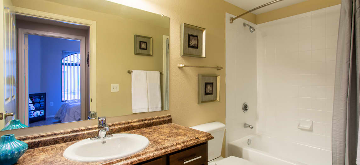 Bathroom at Colonial Grand at Scottsdale luxury apartment homes in Scottsdale, AZ