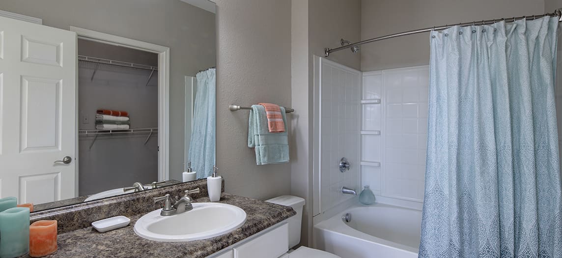 Bathroom at MAA Benton luxury apartment homes in Pooler, GA