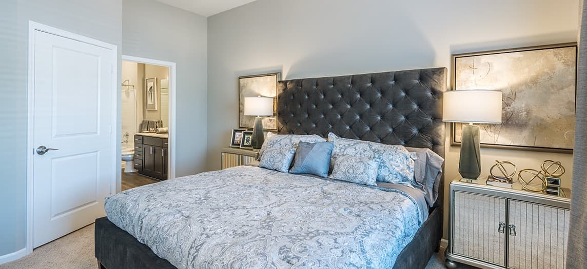 Bedroom at The Denton luxury apartment homes in Kansas City, MO