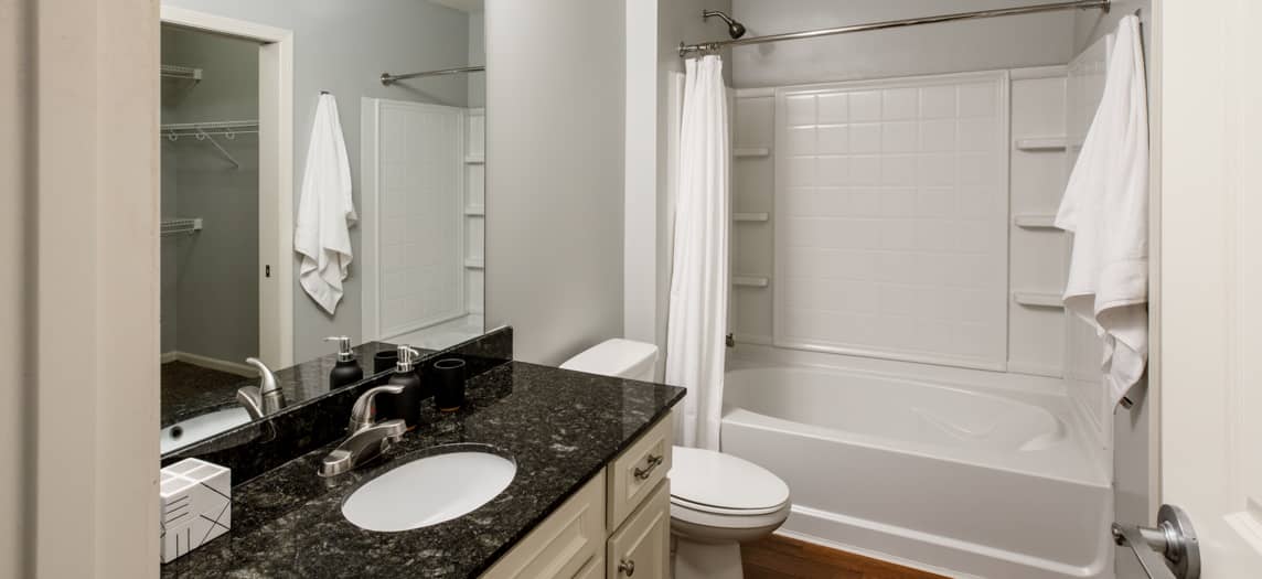 Bathroom at MAA Denton Pointe luxury apartment homes in Kansas City, MO