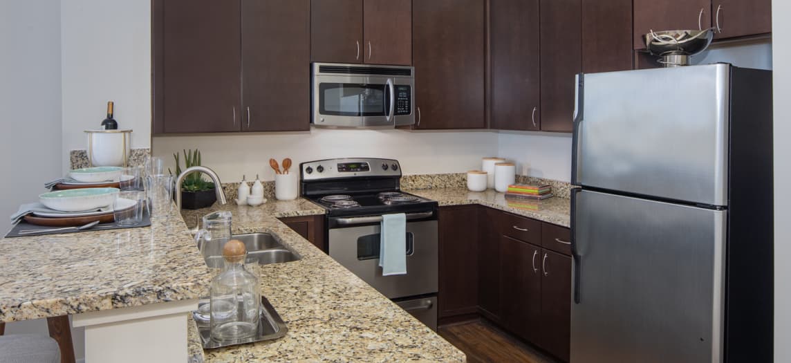 Model Kitchen at MAA 1225 luxury apartment homes in Charlotte, NC