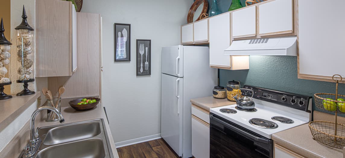 Model Kitchen at MAA Crabtree Valley luxury apartment homes in Raleigh, NC