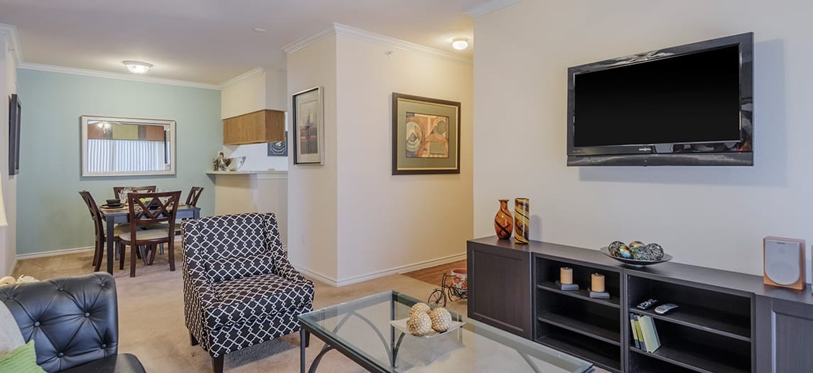 Living Room at MAA Sierra Vista luxury apartment homes in Austin, TX