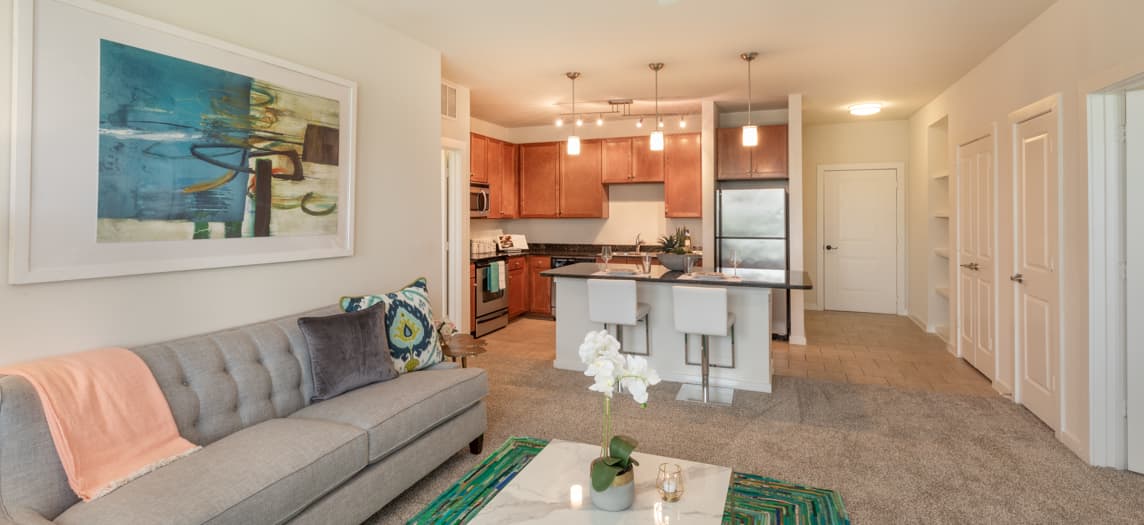 Living area at MAA West Austin luxury apartment homes in Austin, TX