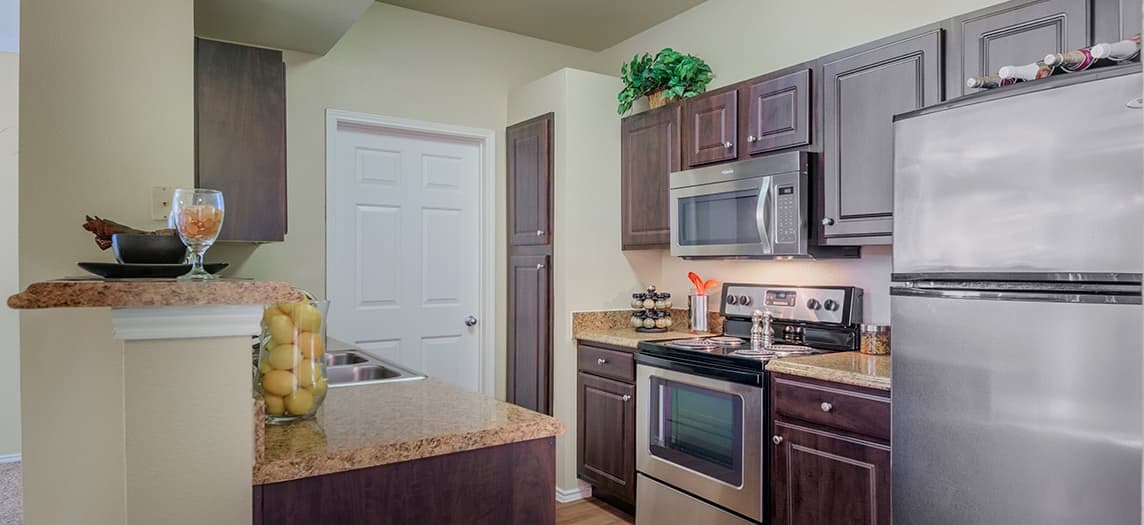 Kitchen 2 at MAA Boulder Ridge luxury apartment homes in Dallas, TX