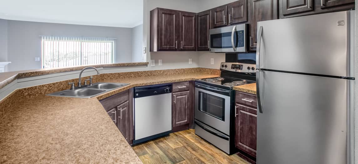 Kitchen at MAA Valley Ranch luxury apartment homes in Dallas, TX