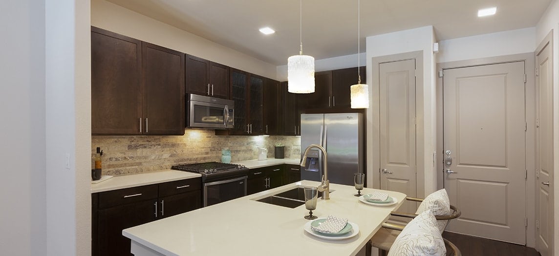 Kitchen at MAA Greater Heights luxury apartment homes in Houston, TX