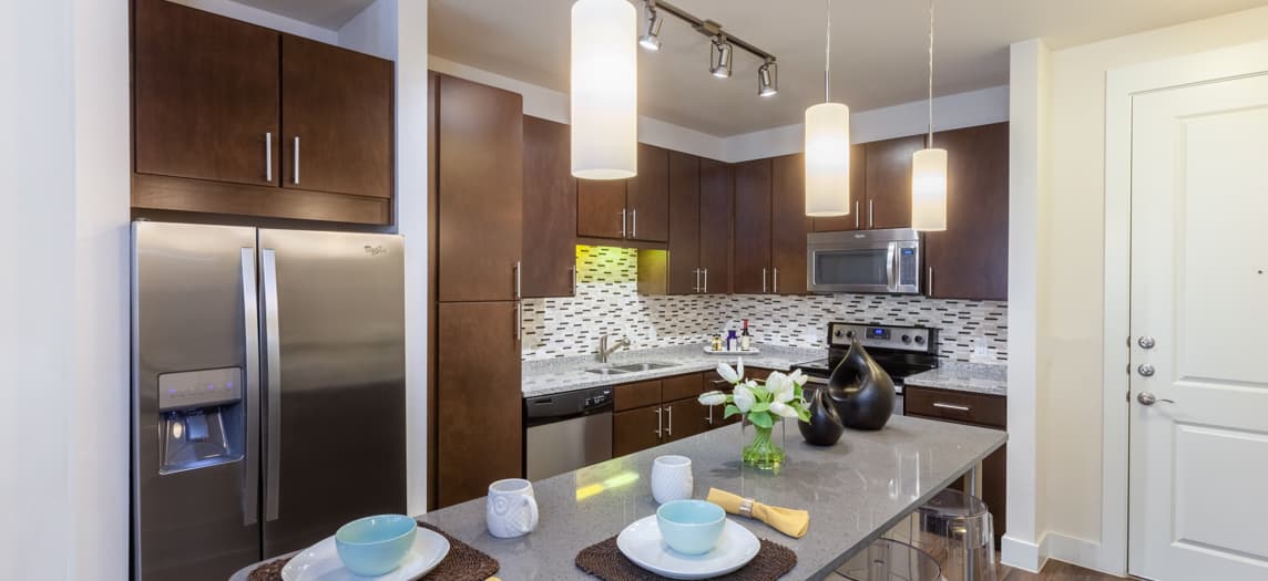 Kitchen at Post 510 luxury apartment homes in Houston, TX